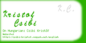kristof csibi business card